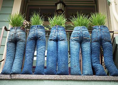 Vasi da vecchi jeans