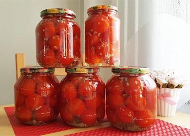 Консервирани домати с чесън