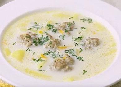 Cucinare la zuppa di formaggio con le polpette ricetta passo dopo passo con le foto!