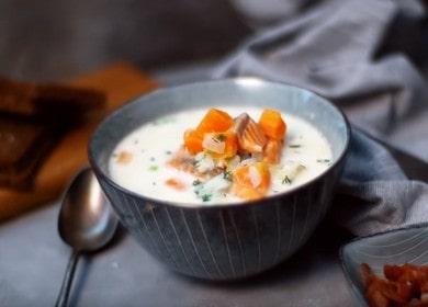 Μαγειρική Φινλανδική σούπα ψαριού με κρέμα: μια απλή και νόστιμη συνταγή με μια φωτογραφία.