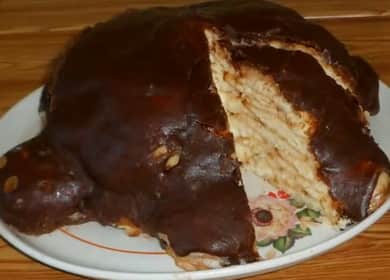 Κλασική κέικ χελωνών βήμα προς βήμα συνταγή με φωτογραφία