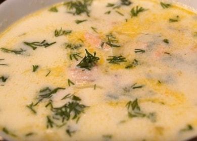 Prepariamo una deliziosa zuppa cremosa di salmone secondo una ricetta passo-passo con una foto.