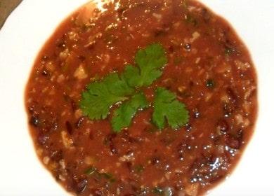 Prepariamo una deliziosa zuppa con fagioli rossi secondo una ricetta passo-passo con una foto.
