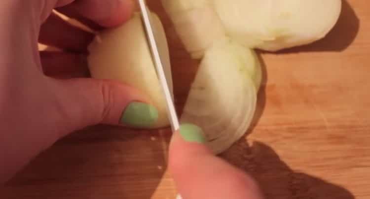 Zum Kochen Linsen, Gemüse hacken