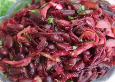 Σαλάτα με κόκκινα φασόλια σε κονσέρβα: μια συνταγή βήμα προς βήμα με φωτογραφίες
